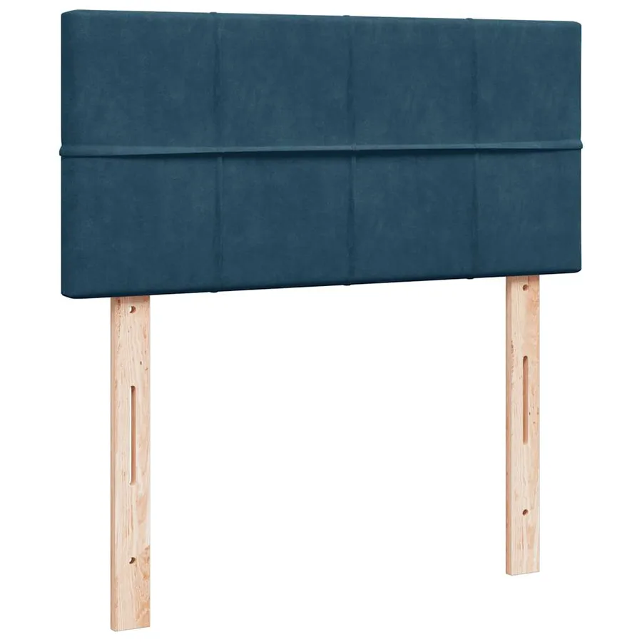 Cadre de lit ottoman avec matelas bleu foncé 100x200 cm velours - 8