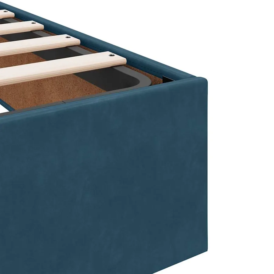 Cadre de lit ottoman sans matelas bleu foncé 100x200 cm velours - 11