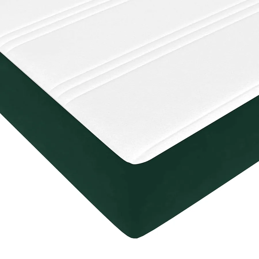 Cadre de lit ottoman avec matelas vert foncé 90x200 cm velours - 14