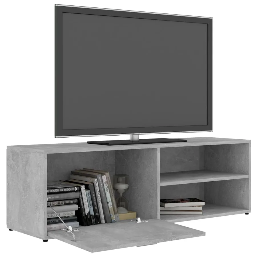 Meuble TV Gris béton 120x34x37 cm Bois d’ingénierie - 5