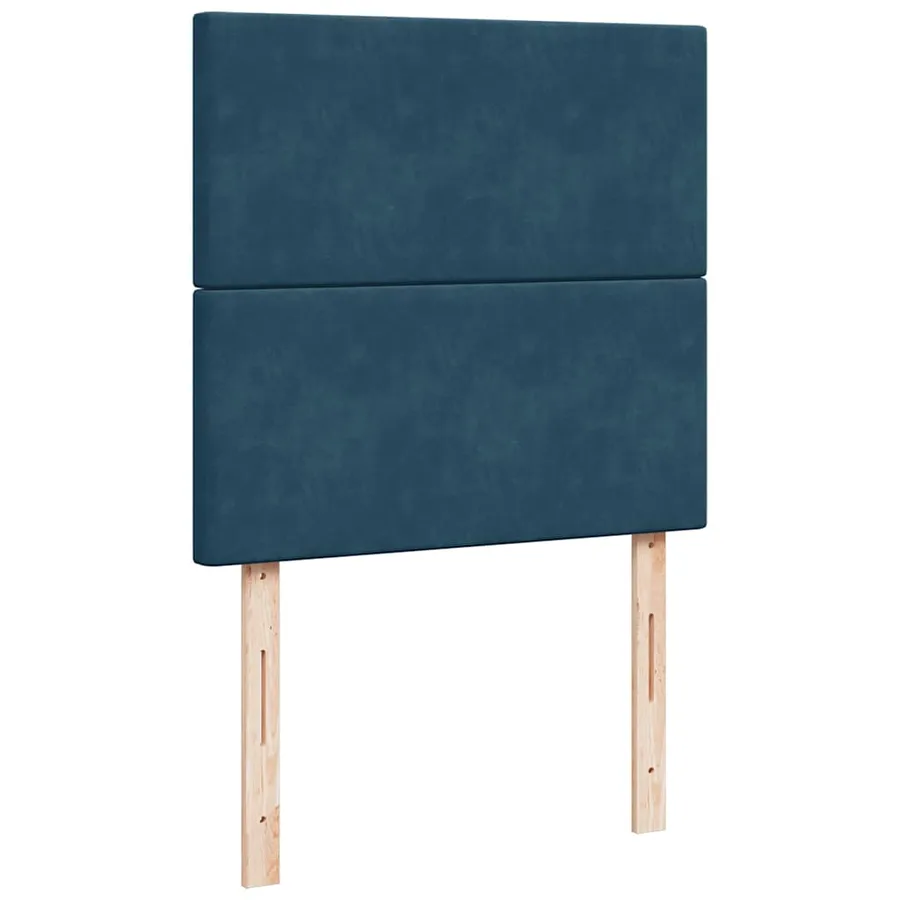 Cadre de lit ottoman avec matelas bleu foncé 200x200 cm velours - 12