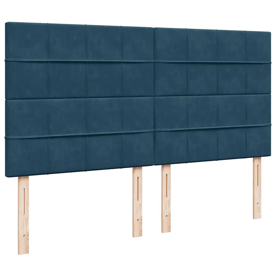 Cadre de lit ottoman avec matelas bleu foncé 200x200 cm velours - 13