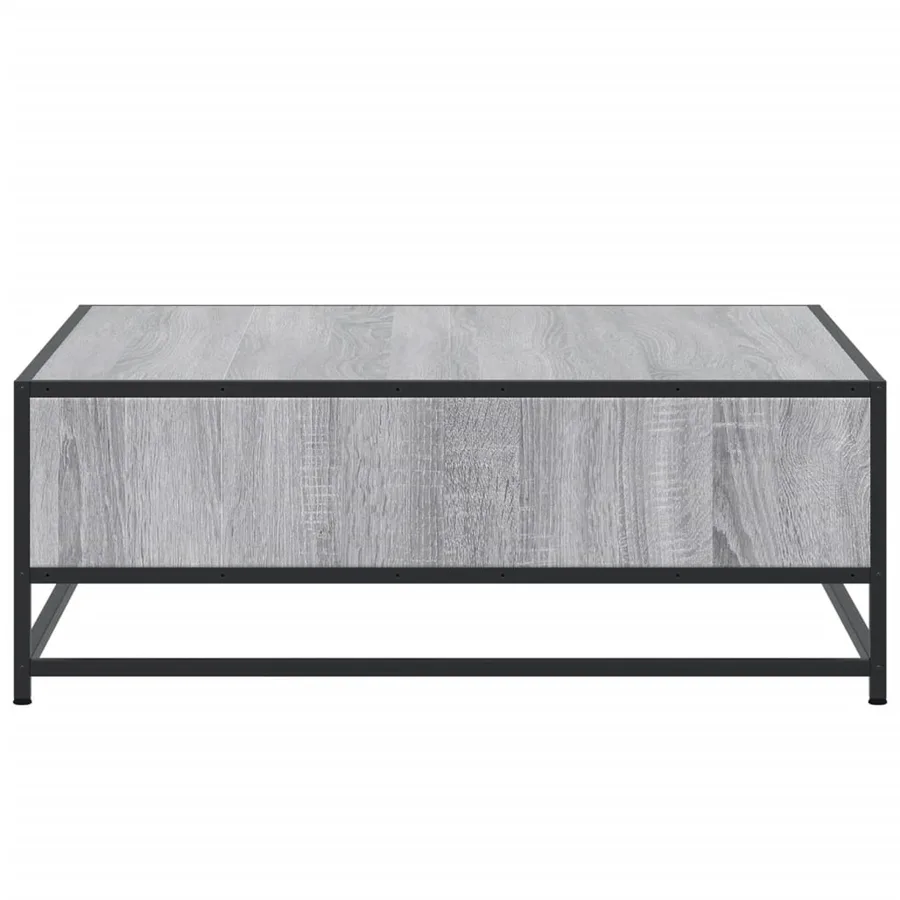 Table basse sonoma gris 80x80x30 cm bois d'ingénierie et métal - 6