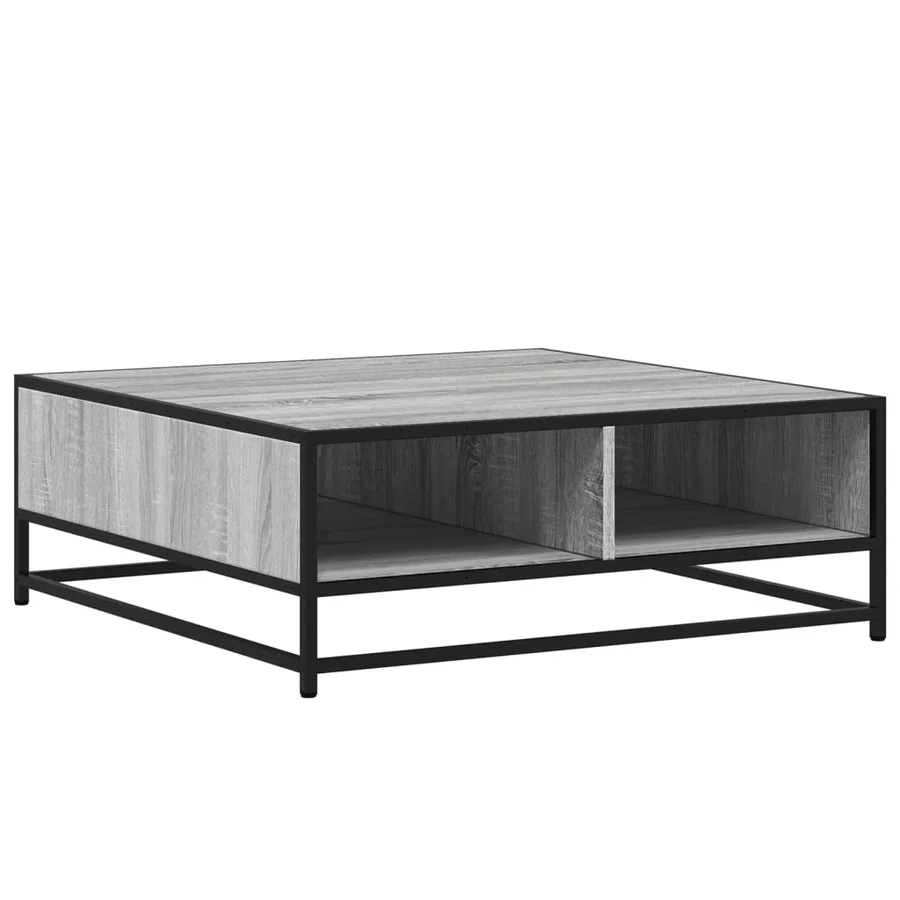 Table basse sonoma gris 80x80x30 cm bois d'ingénierie et métal - 7