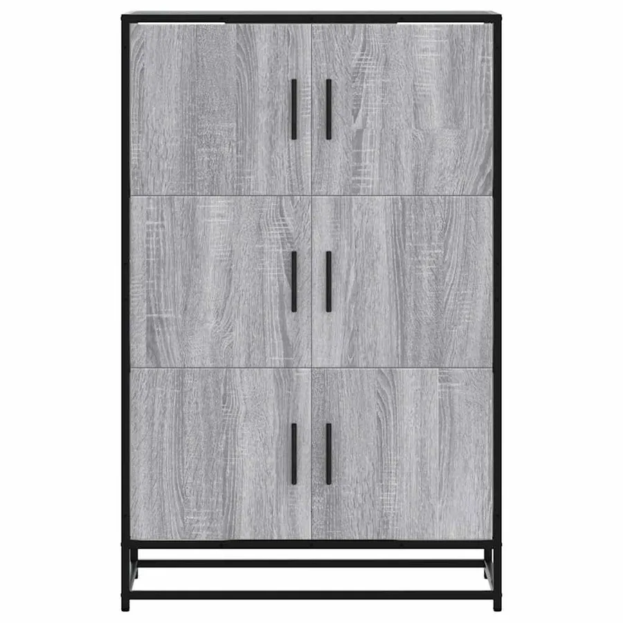 Buffet haut sonoma gris 68x35x106,5 cm bois ingénierie et métal - 4