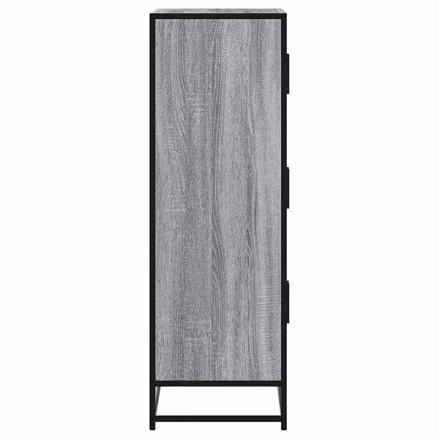Buffet haut sonoma gris 68x35x106,5 cm bois ingénierie et métal - 5