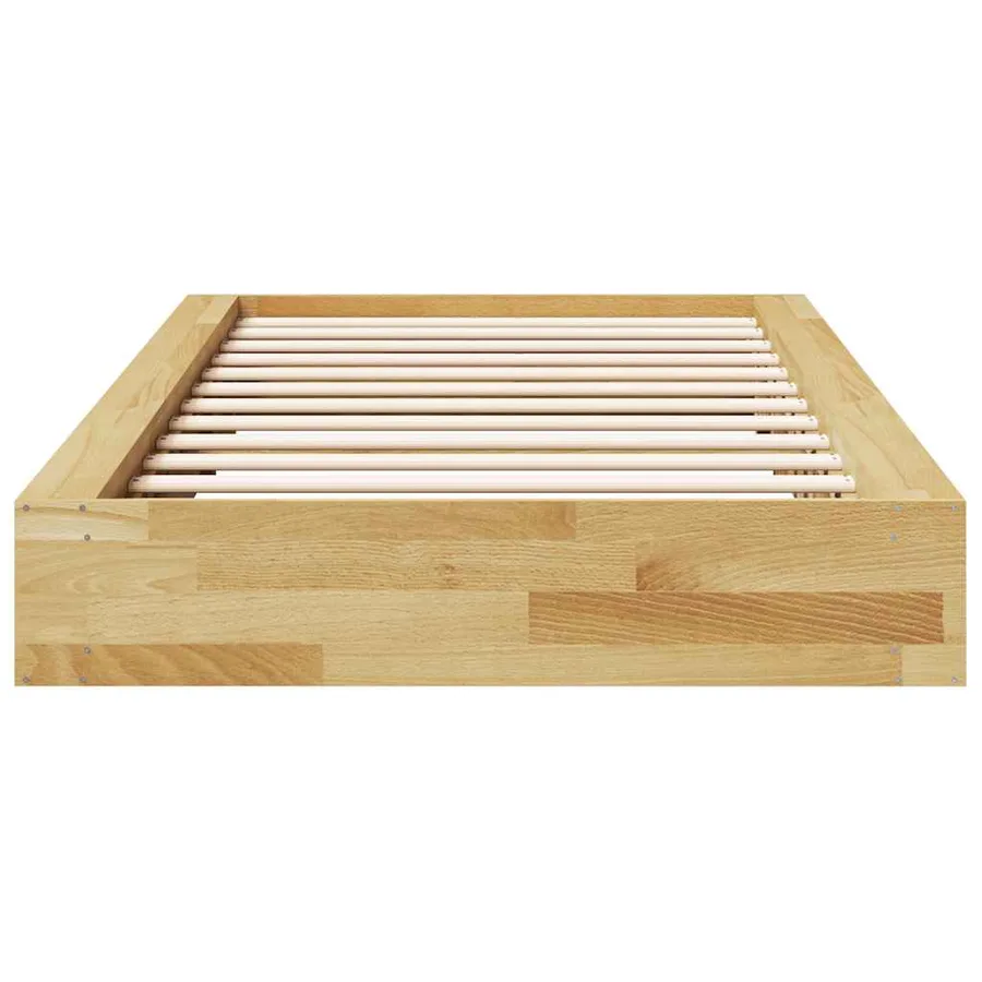 Cadre de lit sans matelas 75x190 cm bois massif de chêne - 6