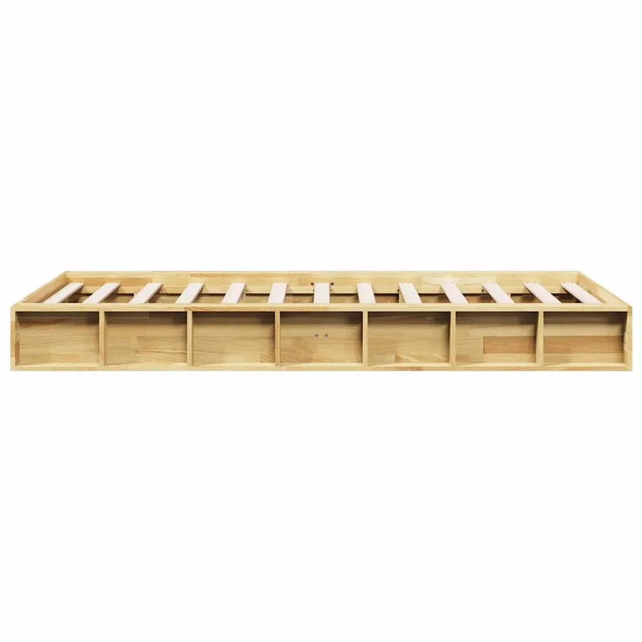Cadre de lit sans matelas 75x190 cm bois massif de chêne - 7