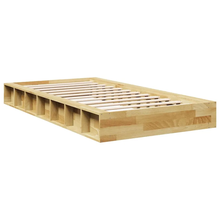 Cadre de lit sans matelas 75x190 cm bois massif de chêne - 8