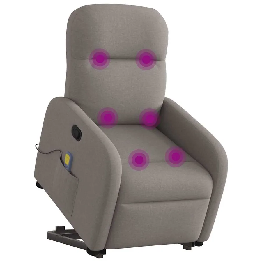 Fauteuil inclinable de massage Taupe Tissu - 3