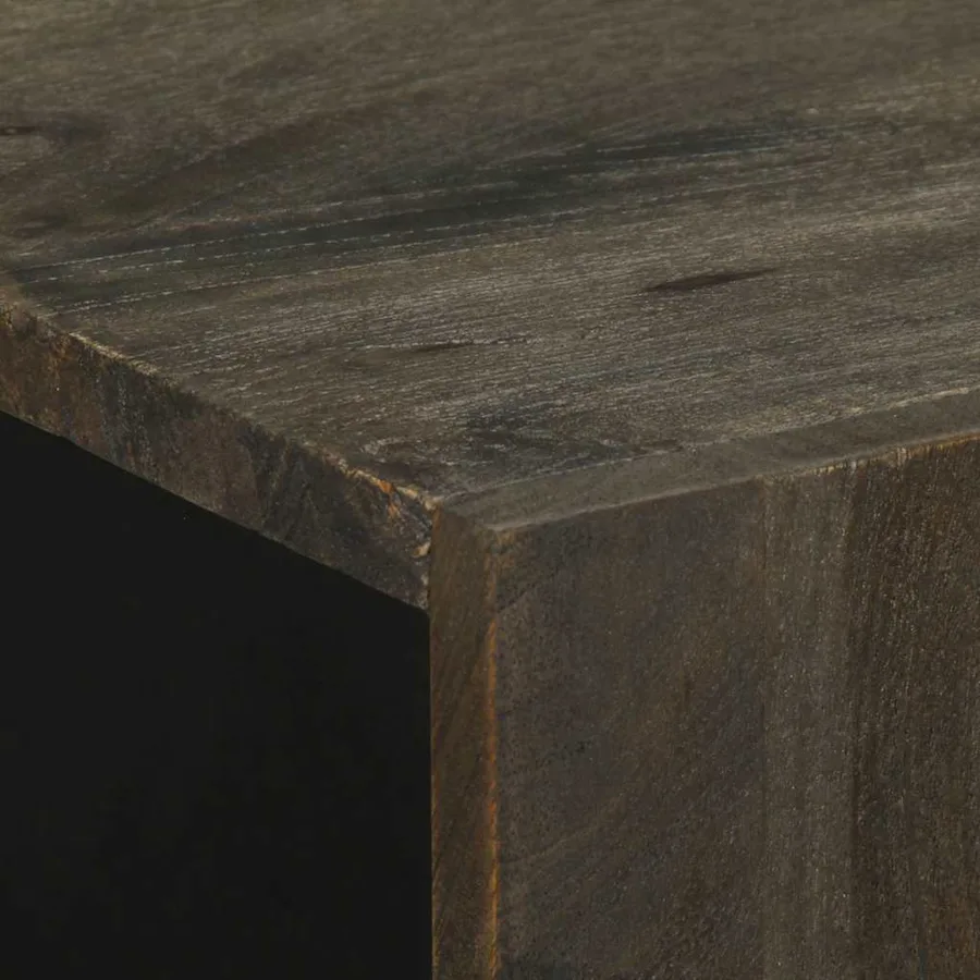 Buffets 3 pcs noir 60x33x75 cm bois massif de manguier - 7