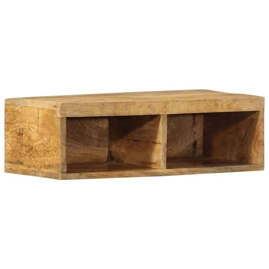 Meuble TV mural 60x30x19 cm bois massif de manguier brut - 3