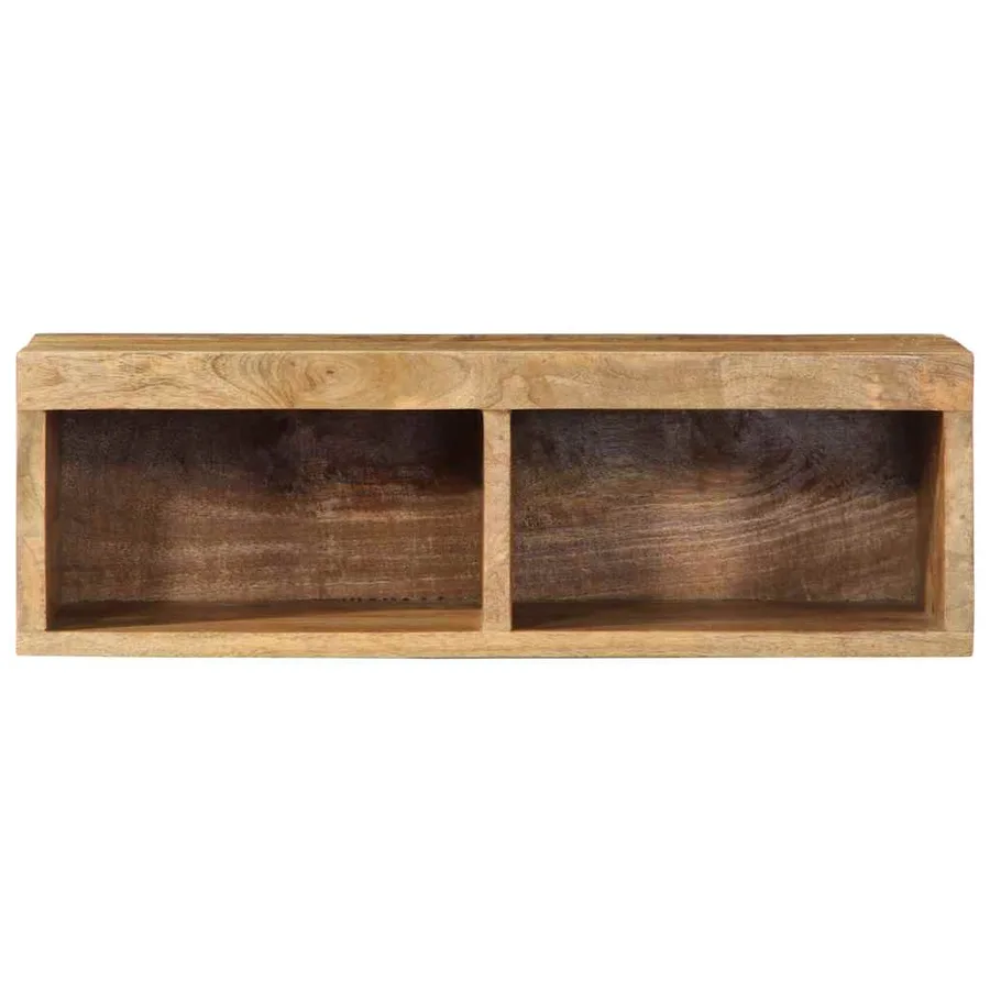 Meuble TV mural 60x30x19 cm bois massif de manguier brut - 4