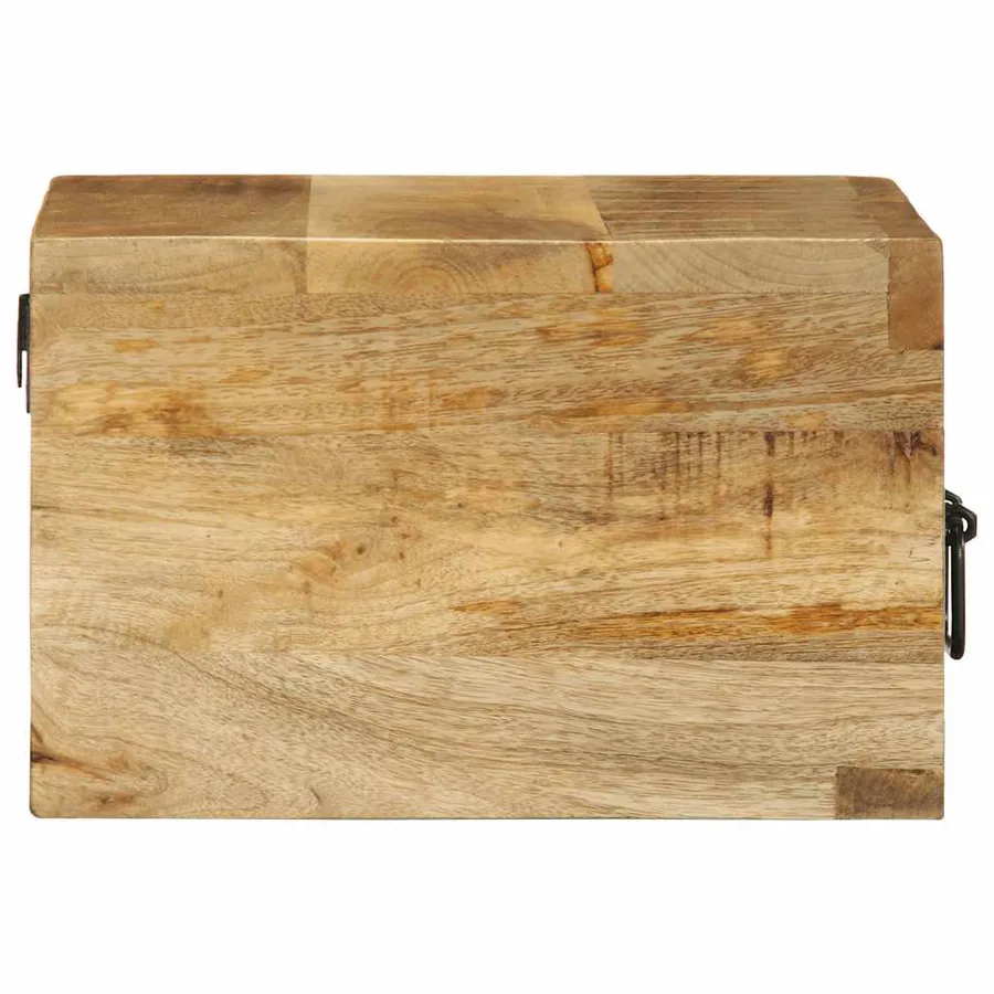 Table de chevet murale bois de manguier massif brut - 6
