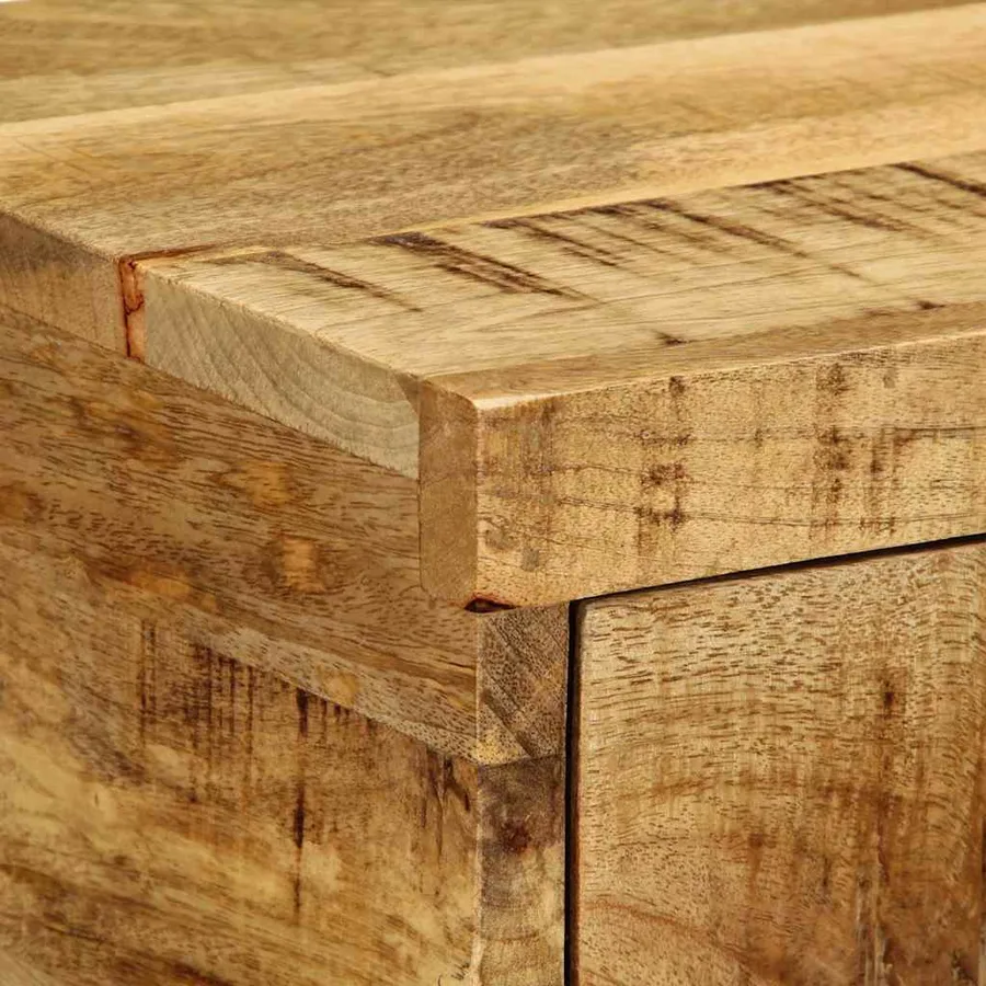 Table de chevet murale bois de manguier massif brut - 8