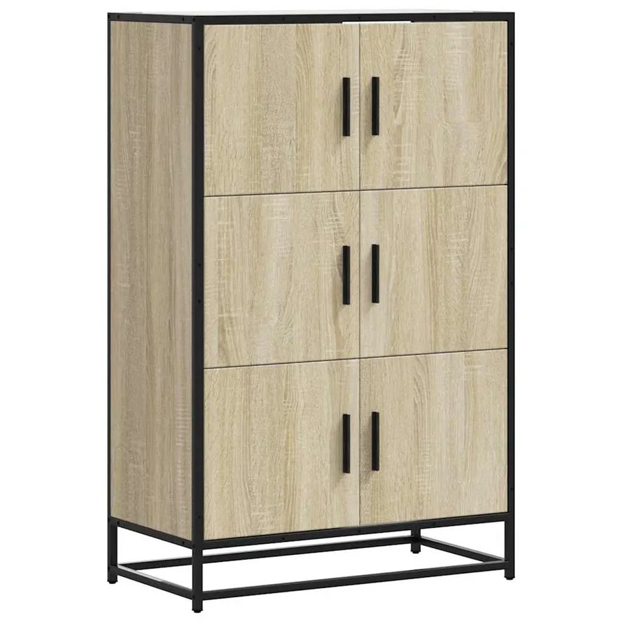 Buffet haut chêne sonoma 68x35x106,5 cm bois ingénierie métal - 2