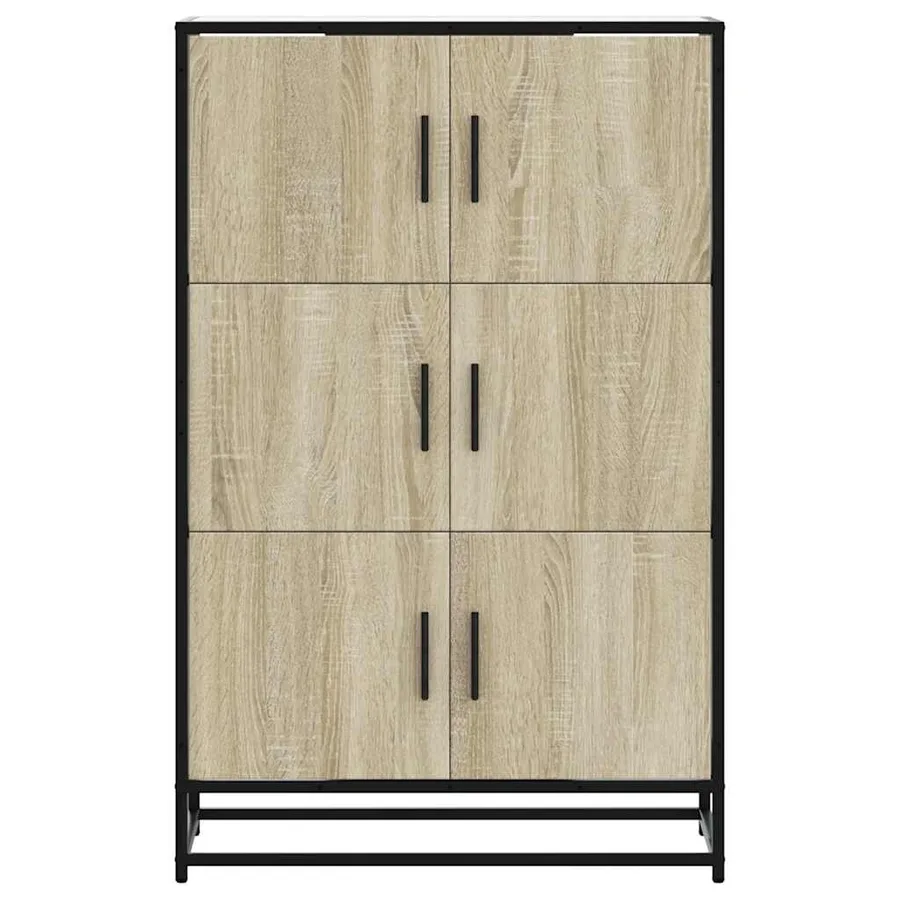 Buffet haut chêne sonoma 68x35x106,5 cm bois ingénierie métal - 4