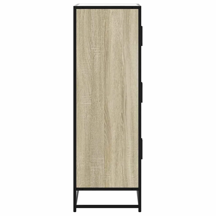 Buffet haut chêne sonoma 68x35x106,5 cm bois ingénierie métal - 5