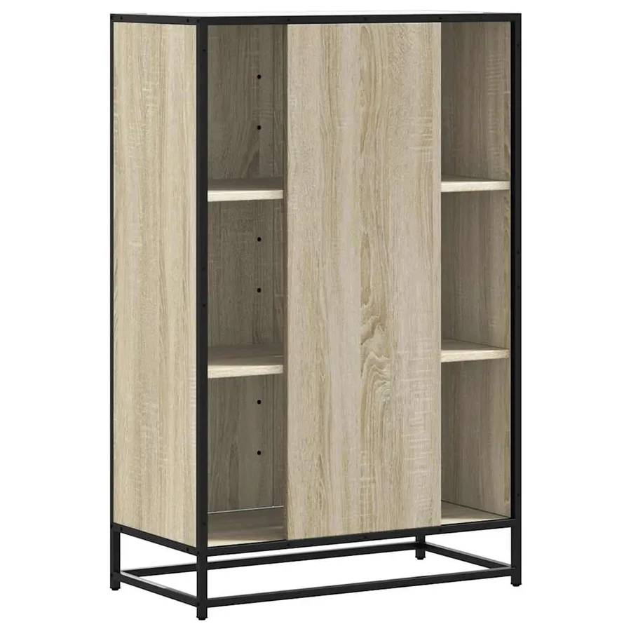 Buffet haut chêne sonoma 68x35x106,5 cm bois ingénierie métal - 6