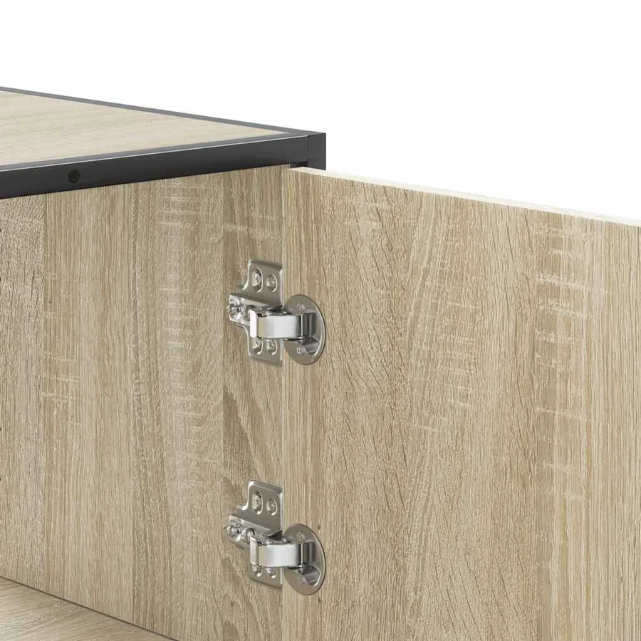 Buffet haut chêne sonoma 68x35x106,5 cm bois ingénierie métal - 8
