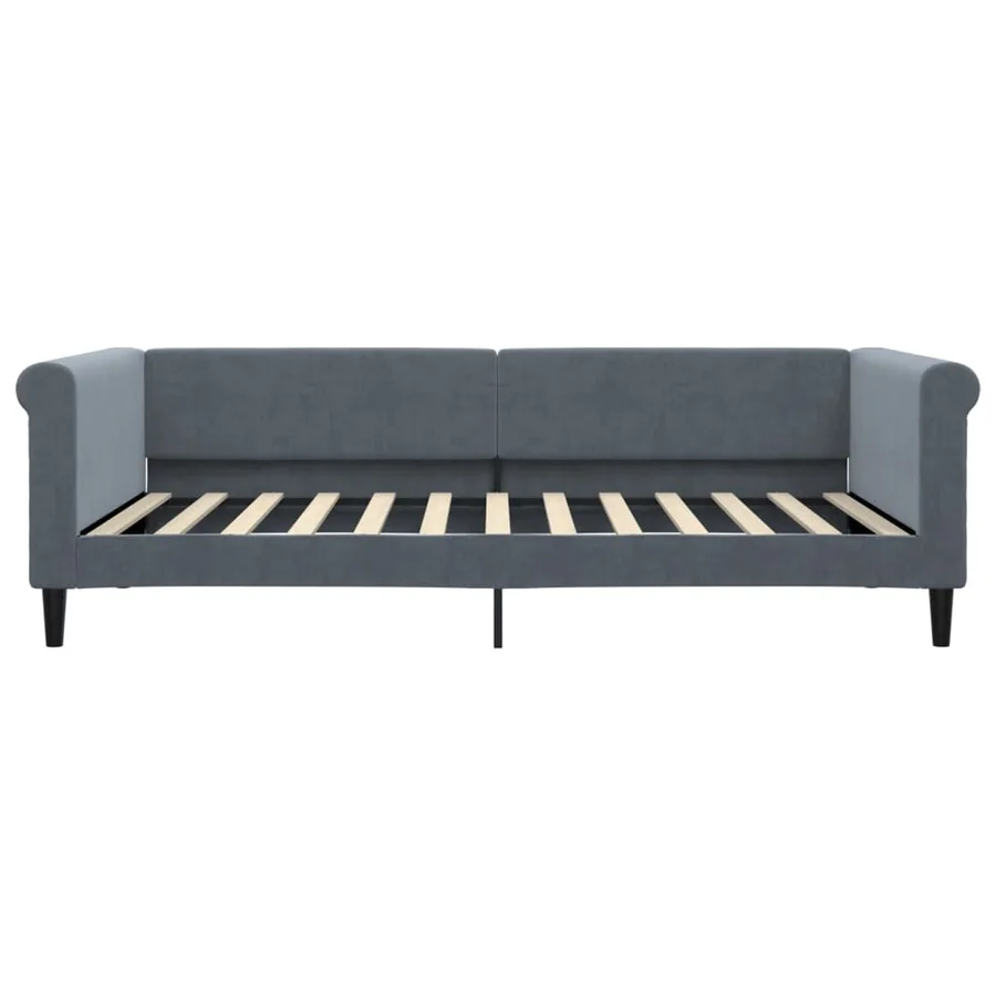 Lit de jour avec matelas gris foncé 100x200 cm velours - 4