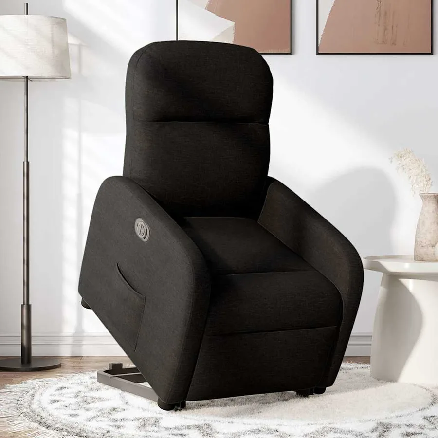 Fauteuil inclinable électrique noir tissu - 2