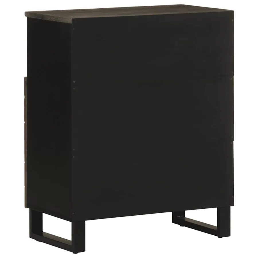 Buffet noir 60x33x75 cm bois massif de manguier - 5