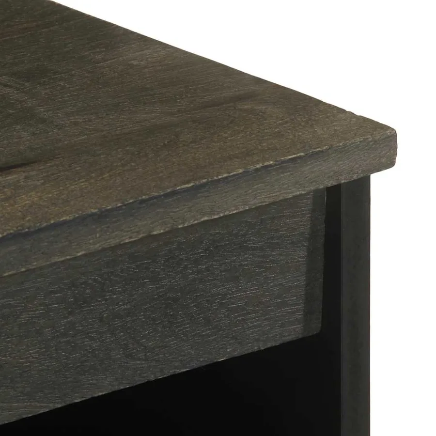Buffet noir 60x33x75 cm bois massif de manguier - 6