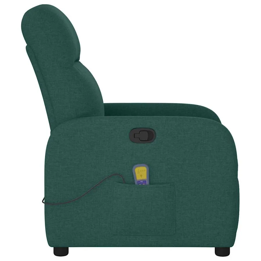 Fauteuil de massage inclinable Vert foncé Tissu - 4