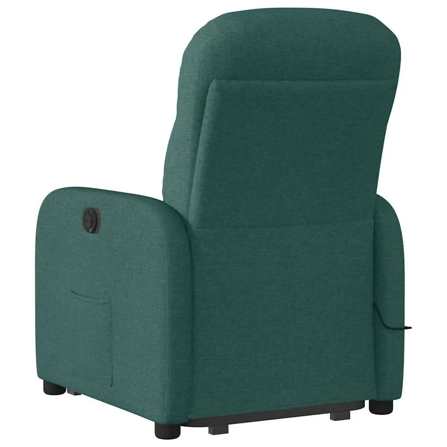 Fauteuil inclinable de massage électrique Vert foncé Tissu - 7