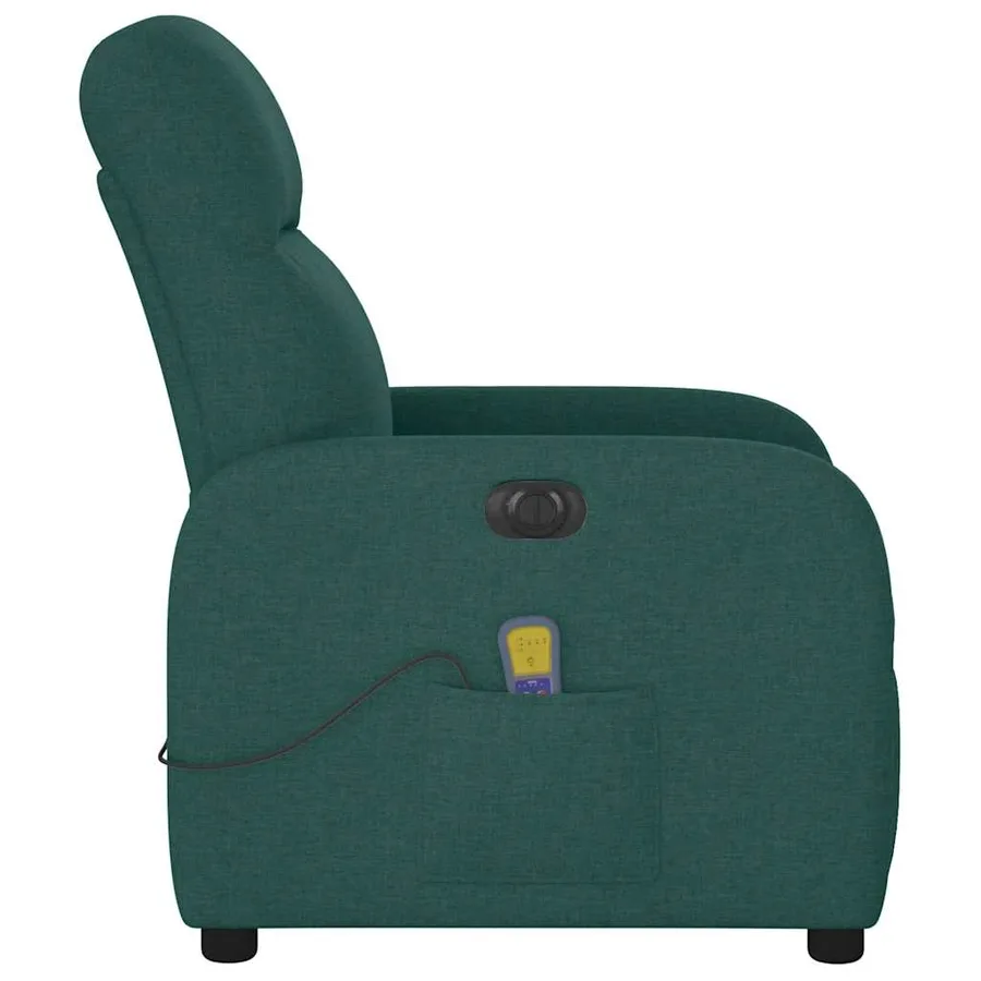 Fauteuil de massage inclinable électrique Vert foncé Tissu - 6