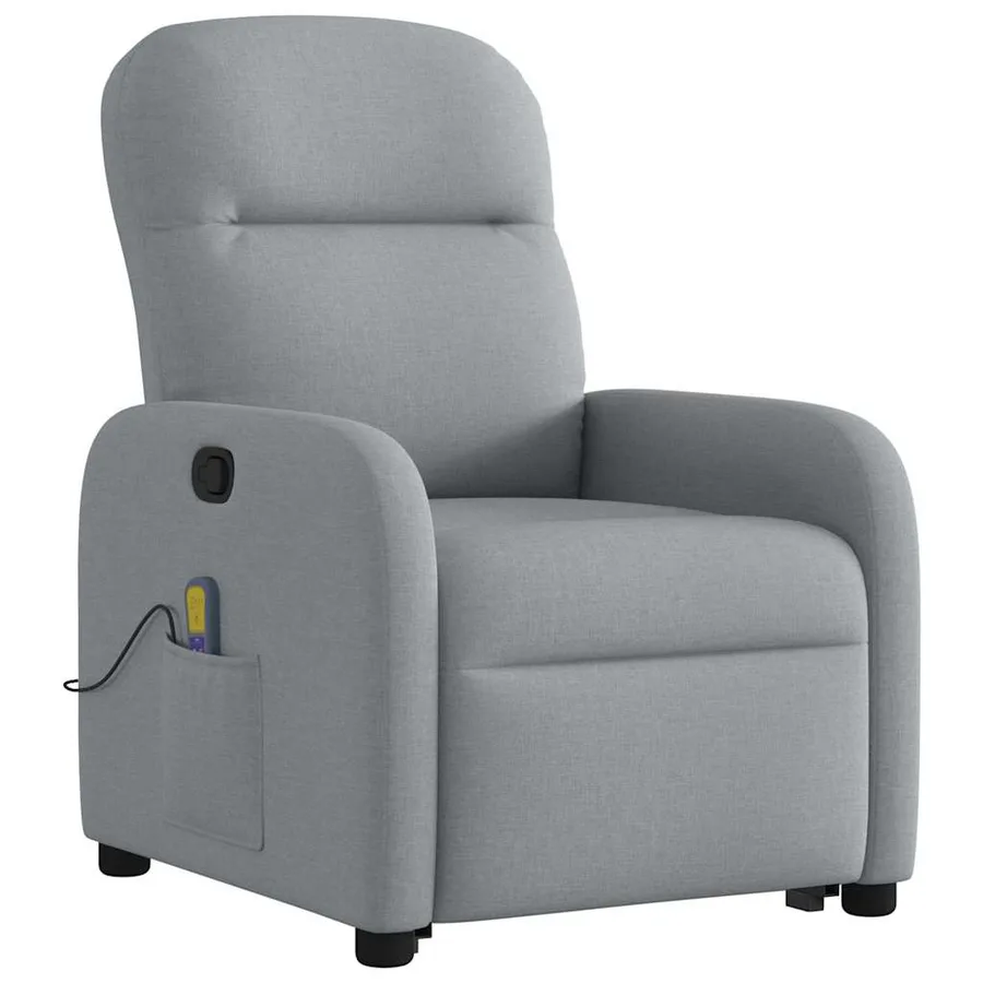 Fauteuil de massage inclinable Gris clair Tissu - 4