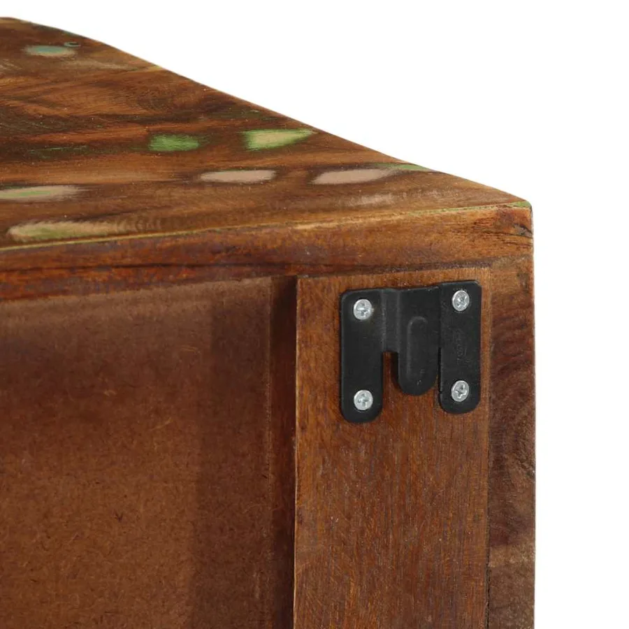 Meuble TV mural 60x30x19 cm bois massif de récupération - 10