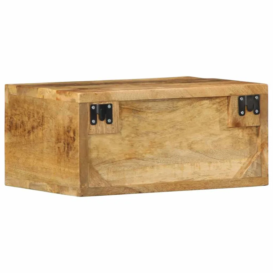Meuble TV mural 40x30x19 cm bois massif de manguier brut - 6
