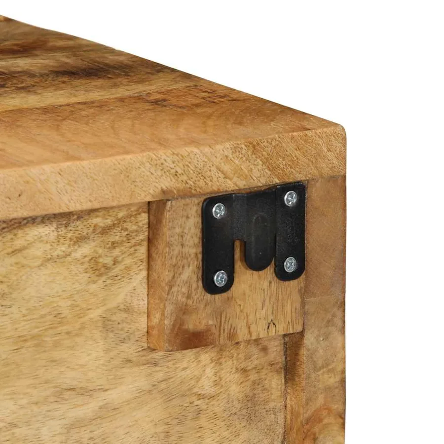 Meuble TV mural 40x30x19 cm bois massif de manguier brut - 8