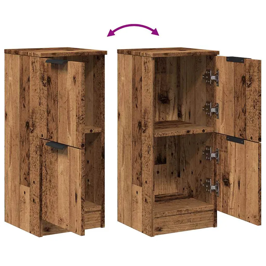 Buffets 2 pcs vieux bois 30x30x70 cm bois d'ingénierie - 9