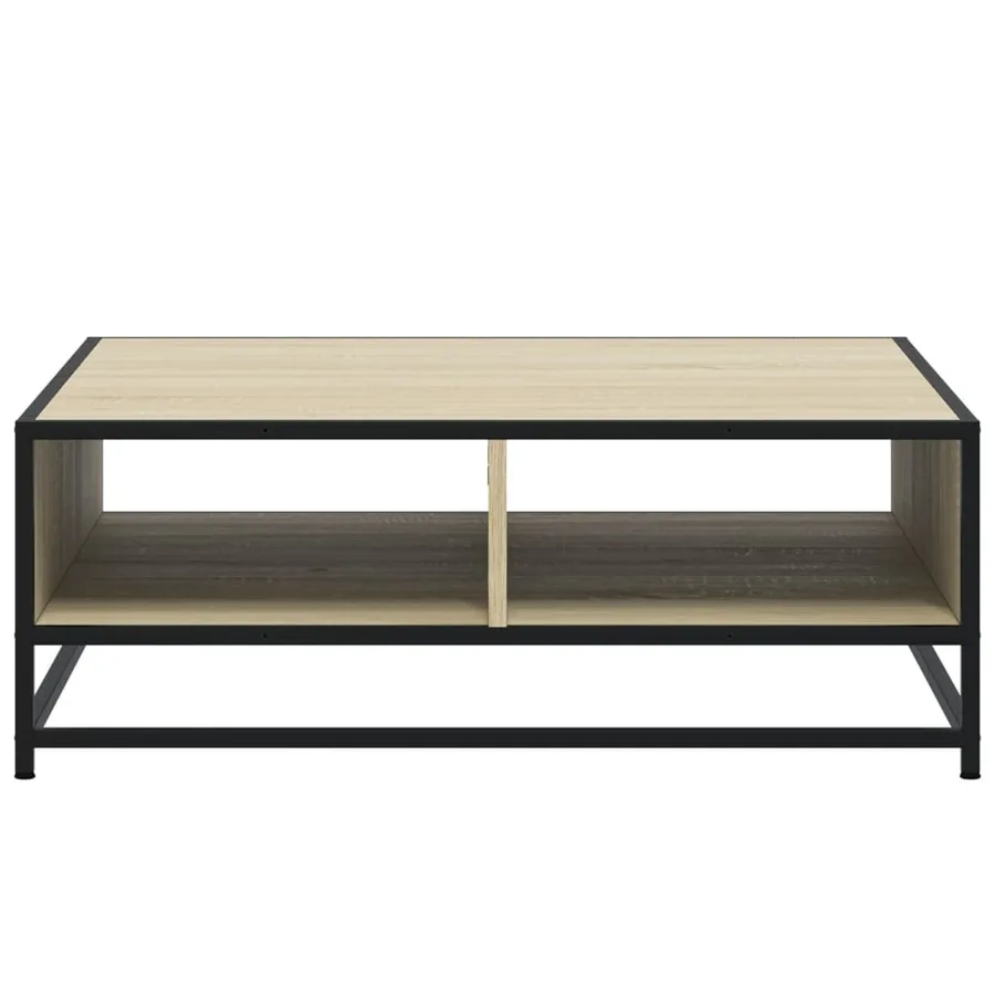 Table basse chêne sonoma 80x80x30 cm bois d'ingénierie et métal - 5