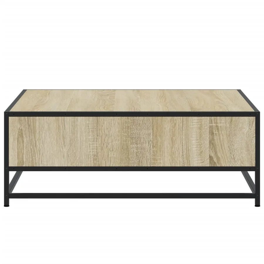 Table basse chêne sonoma 80x80x30 cm bois d'ingénierie et métal - 6