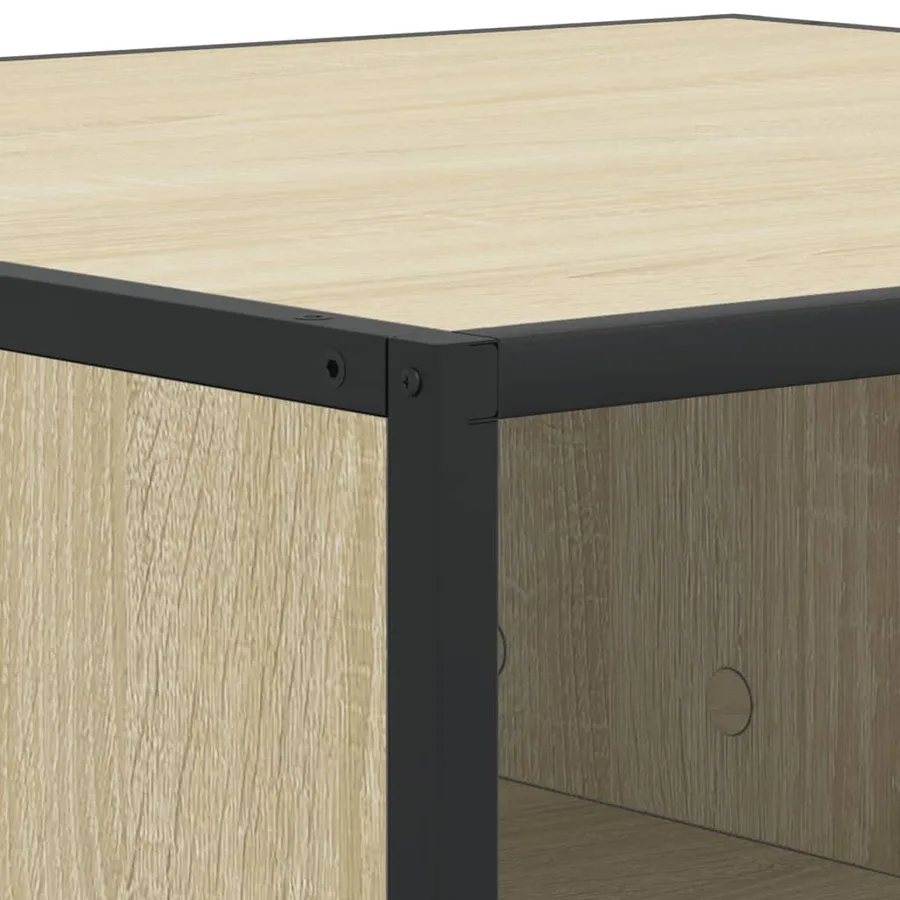 Table basse chêne sonoma 80x80x30 cm bois d'ingénierie et métal - 8