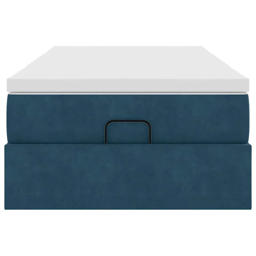 Cadre de lit ottoman avec matelas bleu foncé 90x190 cm velours - 7