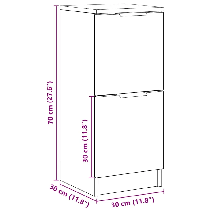 Buffets 2 pcs chêne artisanal 30x30x70 cm bois d'ingénierie - 13