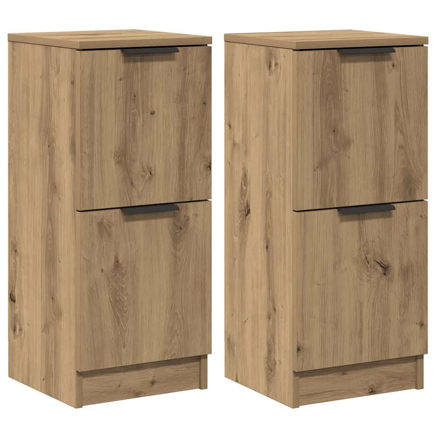 Buffets 2 pcs chêne artisanal 30x30x70 cm bois d'ingénierie - 2