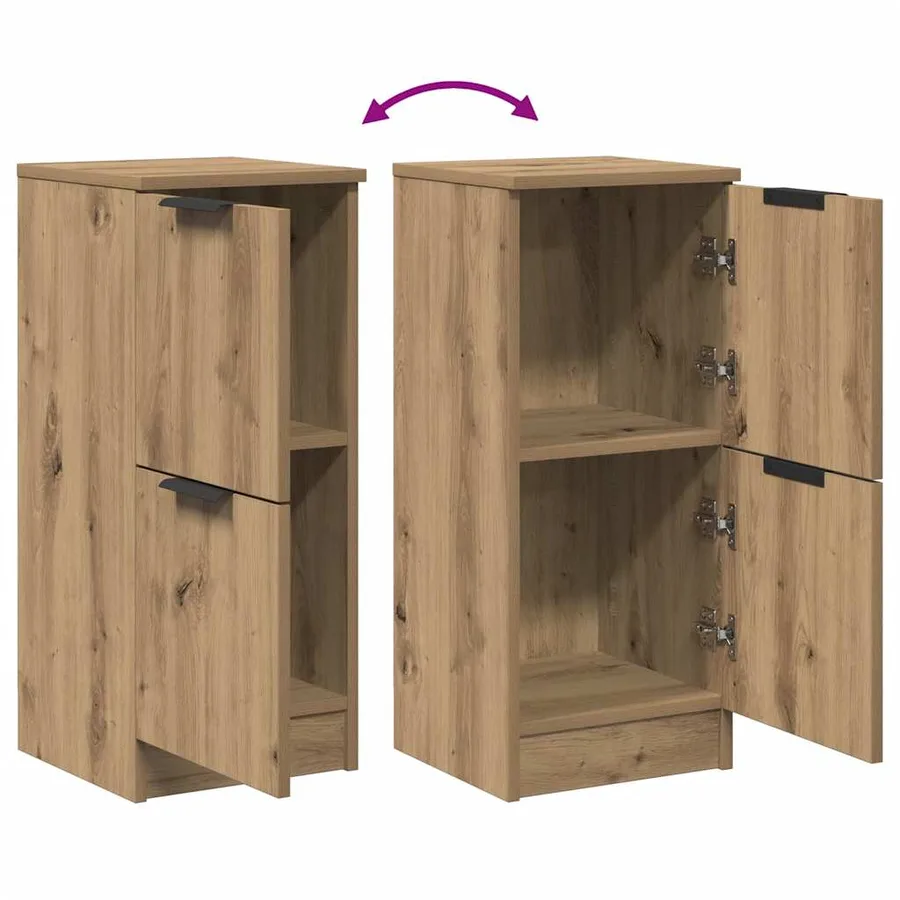 Buffets 2 pcs chêne artisanal 30x30x70 cm bois d'ingénierie - 8