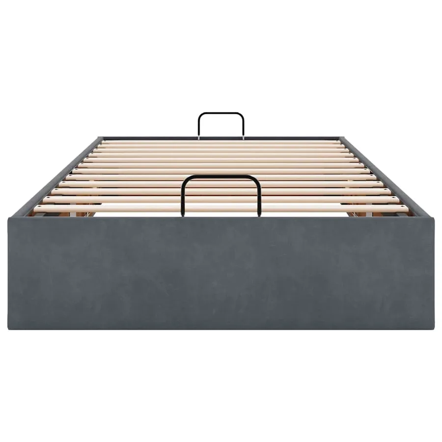 Cadre de lit ottoman sans matelas gris foncé 90x190 cm velours - 7