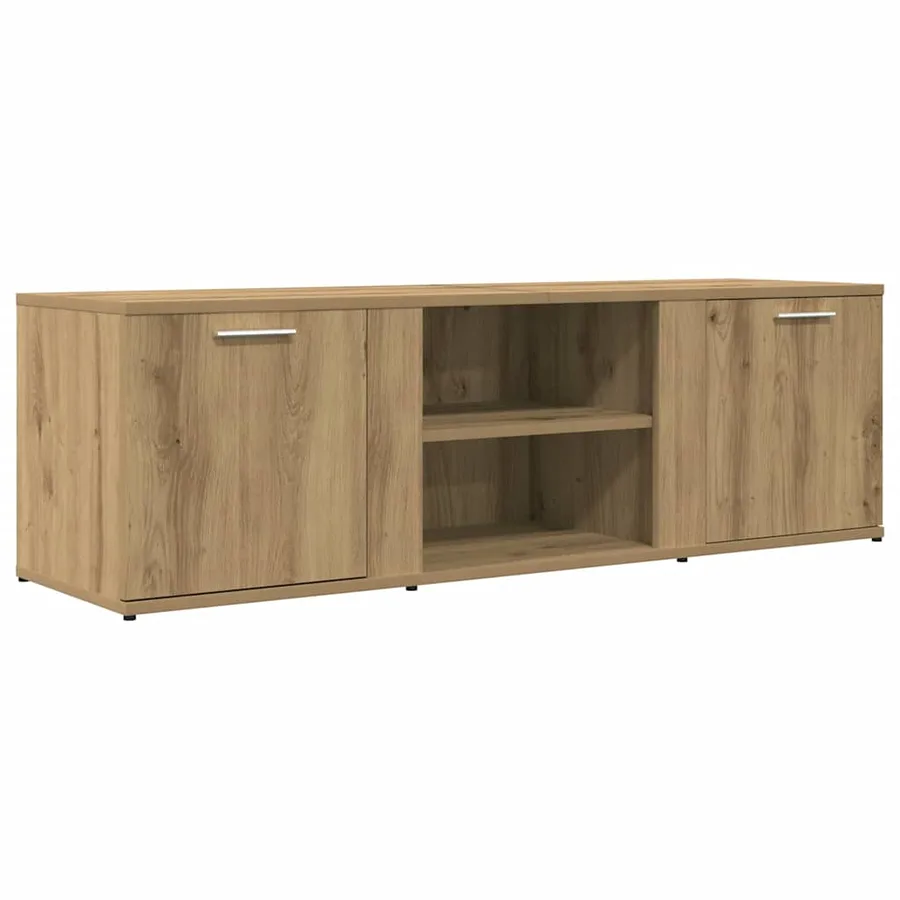 Meuble TV chêne artisanal 120x34x37 cm bois d'ingénierie - 2