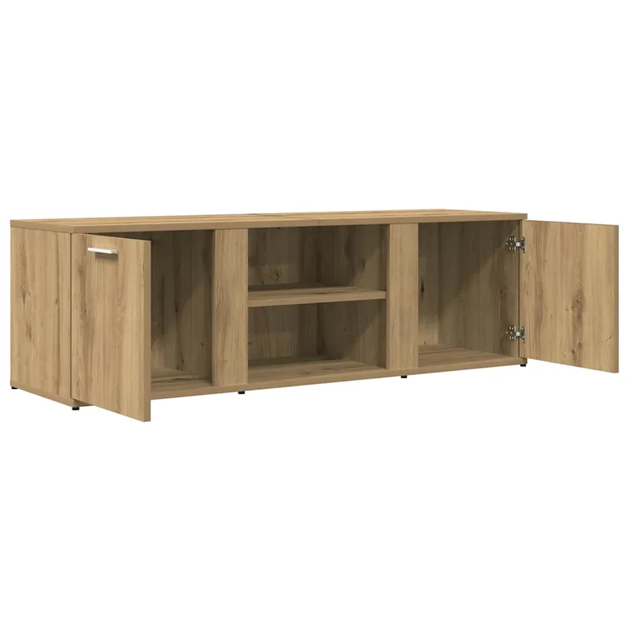 Meuble TV chêne artisanal 120x34x37 cm bois d'ingénierie - 5
