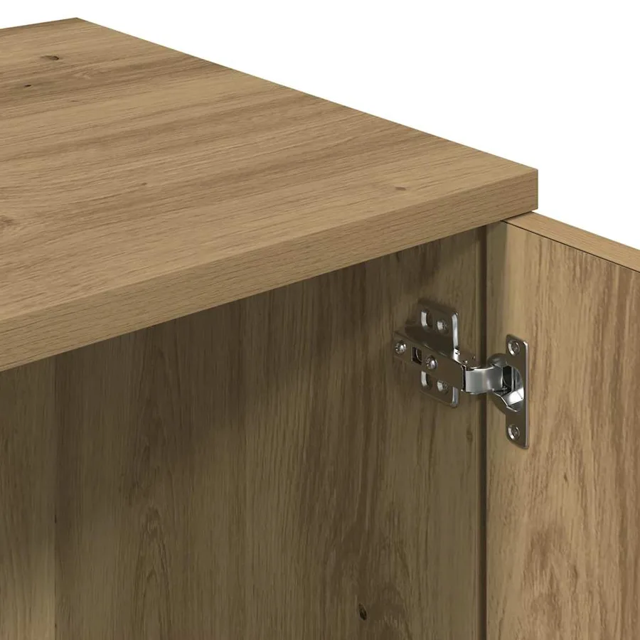 Meuble TV chêne artisanal 120x34x37 cm bois d'ingénierie - 8