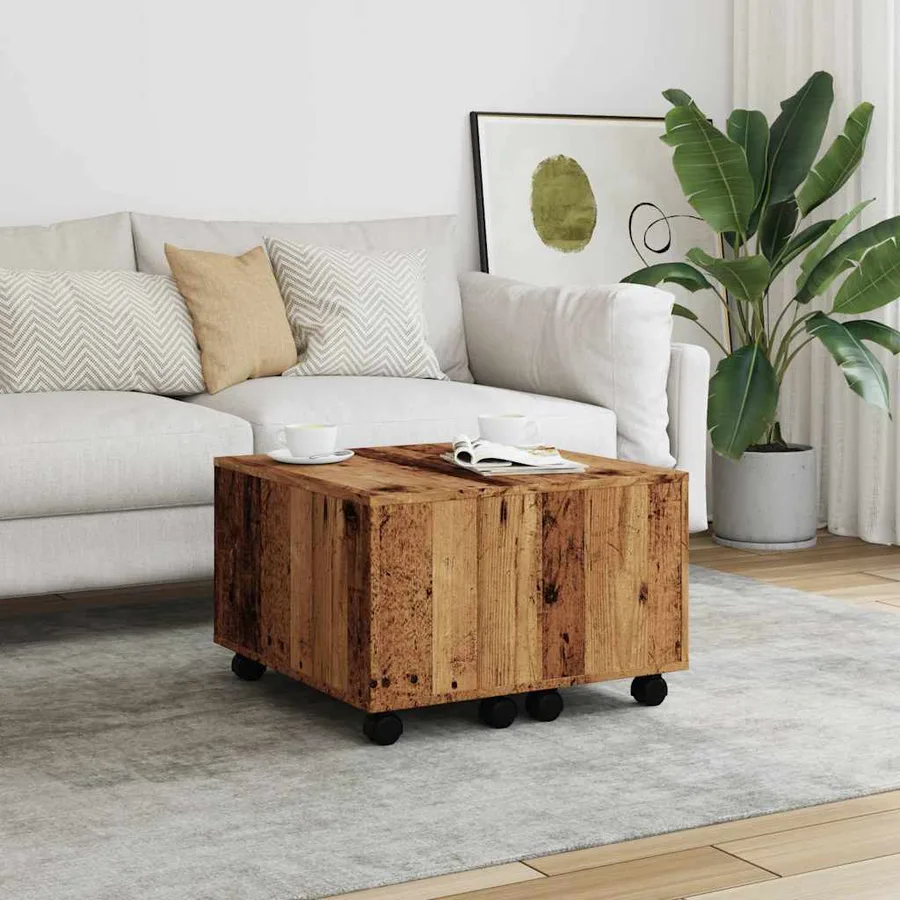 Table basse vieux bois 60x60x38 cm bois d'ingénierie - 3