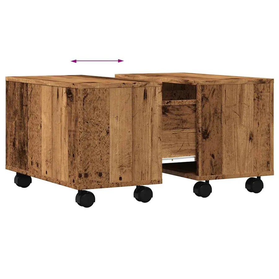 Table basse vieux bois 60x60x38 cm bois d'ingénierie - 8