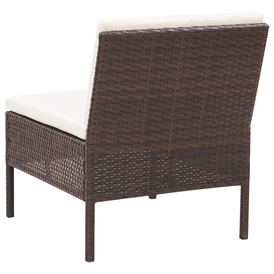 Salon de jardin 6 pcs avec coussins Résine tressée Marron - 10